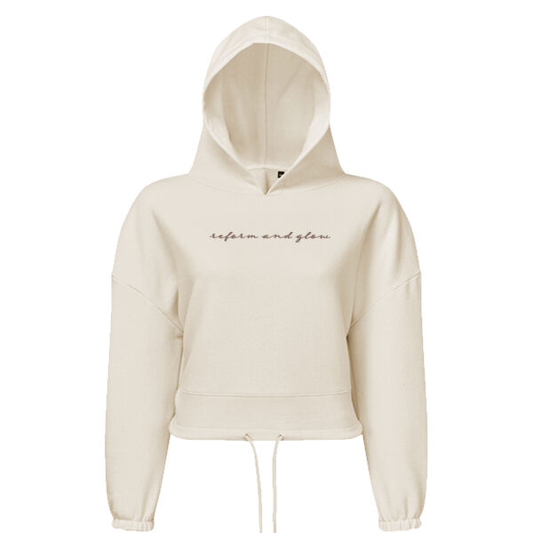 Reform and Glow cropped oversized embroidered hoodie  Thumbnail