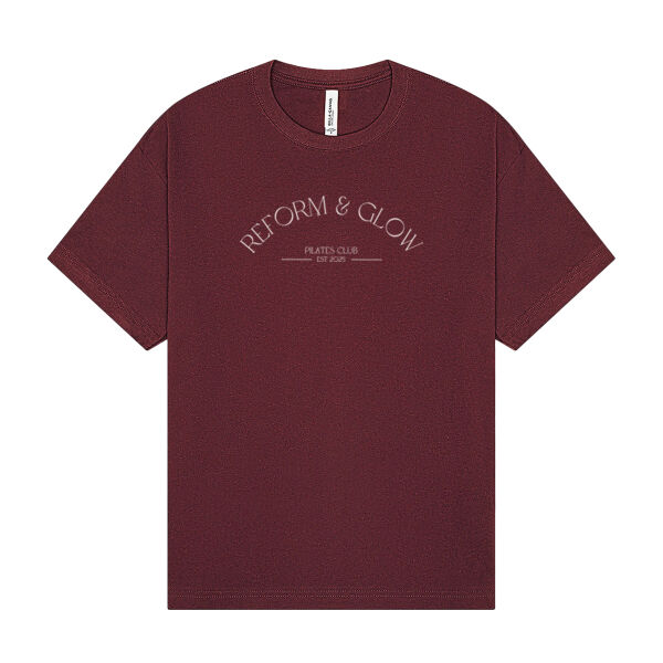 Reform and Glow heavy weight tee cream text Thumbnail