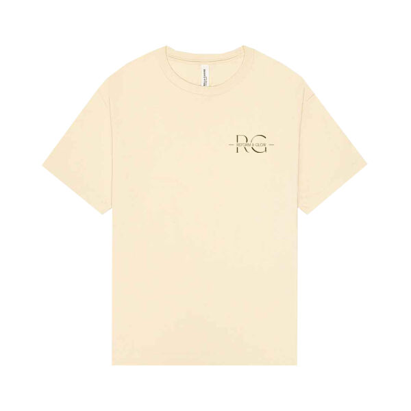 Unisex heavyweight boxy t-shirt with brown design Thumbnail